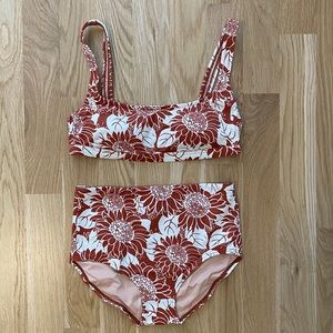 NWT Madewell Second Wave Bikini Sunflower Season